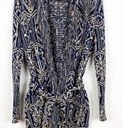 Ralph Lauren Lauren  Long Fringed Belted Jacquard Cardigan Sweater Photo 0