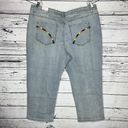 Lane Bryant  NWT 22 Denim - Rainbow Embroidered Signature Boyfriend Jean Capris Photo 1