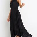 Petal and Pup  Dominique Black Satin Pleated Maxi Dress 4 Photo 1