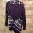 BKE  Size Small Crochet Open Front Cardigan Sweater Combination Deep Burg… Photo 1