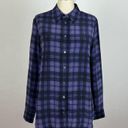 Equipment  Signature slim-fit silk shirt in Purple Plaid Photo 1