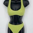 Naked Wardrobe  Swim Lime Smocked 2 Pc Bikini NEW Womens Sz M Style NW-W0538 Photo 2