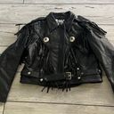 FMC Leather Fringe Riding Jacket Black Size L Photo 0