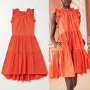 Ulla Johnson  Tamsin Ruffled Tiered Cotton Dress Coral Size 0 Photo 2