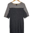 Talbots  Merino Wool Sweater Womens Color Block Sweater Dress Gray Petite S Photo 0