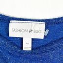 Fashion Bug  Plus Size 4X Top Blue Floral Sparkly Ruched Sides Metallic 1398 Photo 7