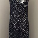 Kensie  Women's Graphic Geo Sleeveless Dress Black Lace With Cream Underlay Sz M. Photo 7