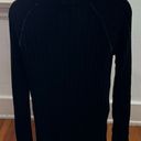 Banana Republic Luxury Cashmere Blend Black Wool Cashmere Deep Cowl Neck Cable Knit Sweater, size S Photo 1