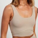 Anthropologie All Fenix  Contour Longline Scoop Sports Bra Taupe Photo 0