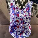 Coldwater Creek  Colorful Flower Design Tank Blouse Size 14 Large Photo 0