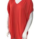 Natori  Womens Size S Top Oversized V Neck Slouchy Ruched Sleeves Coral Pink Photo 0