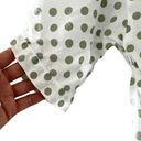 ZARA  Cropped Button Down Polka Dot Linen White Green Shirt Sz S Photo 2