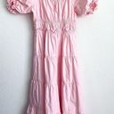 Moon River Light Pink Babydoll Peasant Midi Dress Photo 9