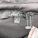 Sweet Rain NEW  Juniors XL Top Black Button Front Twist Front Short Sleeve Knit Photo 6
