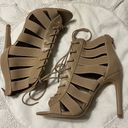 mix no. 6  Anunia Strappy Stiletto Lace Up Heels Shoes Women’s Size 8 Beige Tan Photo 8