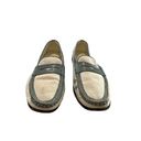 Tod's  canvas leather loafer penny oxford beige green size 9 Photo 1