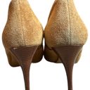 Guess Davynn Camel Ankle Booties  Leather/Suede Peep Toe Heel  size 8.5M Photo 6