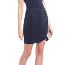 Midnight Doll  V-Neck Strappy Back Glitter Ruched Bodycon Dress Navy 3 Junior NWT Photo 0