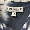 kim rogers  Womens Navy Tie Dye Roll Tab Sleeves V-Neck Blouse Top Size 1X Plus Photo 4