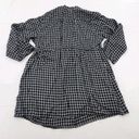 Isabel Maternity  Womens 3/4 Sleeve Button Front Shirt Black Plaid Size XS Photo 2