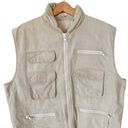 Banana Republic VINTAGE  Bush Vest Hoodie Tan Khaki Cargo Zip Pockets Safari XL Photo 3