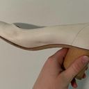 COS  Cream Leather Round Toe Wooden Heel Pumps Photo 26