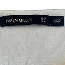 Karen Millen  White Flowy Blouse Bodysuit Deep V-Neck Stretch Size 8 Women's Photo 9