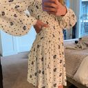 Free People White Smocked Long Sleeve Dress Photo 2