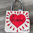 Brighton  On the Wings of Doves Canvas Tote Painted Large Bag 14.5x15.5 Love NWT Photo 1