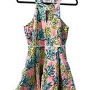 Draper James  Pineapple Halter Dress Keyhole Women's Size 10 Sleeveless Mini Pink Photo 0