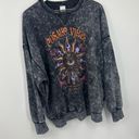 No Boundaries Cosmic Vibes Acid Wash Gray Sweatshirt Size 2XL Whimsical Fairycore Grunge Photo 1