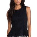 Joie  Heavy Cotton Lace Shian Tank in Caviar Black Top Women’s Small Photo 0