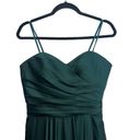 La Femme Strapless Sweetheart Satin Wrap Bodice Maxi Gown Emerald Green Photo 3