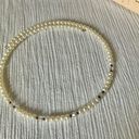 American Vintage Vintage “Dzia” Freshwater Pearl Wire Choker 15” Rhinestone Crystal Minimal White Photo 5