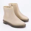 Melissa  Women's Cream Side Zip Vegan Rubber Booties Ankle Rain Boots Size 9 Photo 0