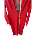 House Of CB  Lisandra Lace Maxi Dress Red Trim Cutout Long Sleeve Large NWT Photo 6