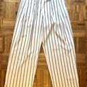 HYFVE Front-Tie White/Black Striped Paper Bag Pants Photo 0