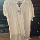 Noisy May  nwt large long top buttons short sleeve light airy L off white cool Photo 0