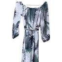 Sans Souci NWT Tropical Palm Print Off Shoulder Tie Maxi Dress 3/4 Sleeve M White F0100 Photo 8