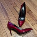 Enzo Angiolini Leather Vintage Glossy Cherry Classic Pumps Stilettos Shiny Charol Whimsygoth Colorful Bright Red Women's Stiletto Heels Size 8 Textured Embossed Photo 0