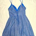 B Darlin Sparkly Glitter Blue Metallic Deep V Plunge Mini Homecoming Dress - 7/8 Photo 5