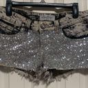 Daytrip  Blingy Sequin Jean Shorts Photo 0