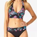 Anne cole  black floral bikini. XS. NWT Photo 0