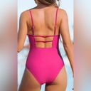 Cupshe NWT  One Piece Bathing Suit Cutout Back Tummy Control Magenta size XL Photo 1