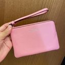 Coach  Silver/ Flower Pink Corner Zip Wristlet #CP483 Photo 0