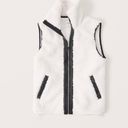 Abercrombie & Fitch  soft a&f Sherpa faux leather trim vest M Photo 2