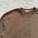 Good American Sweatshirt Crewneck Long Sleeve Pullover Sweater Tan Brown L Photo 5