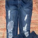 FashioNova Ripped Blue Washed Jeans Photo 0