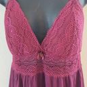 Daisy Fuentes  Nightgown Babydoll Nightie Sexy Womens L Red Wine  Lingerie Photo 2