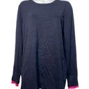 DKNY  navy blue pink trim pullover sweater Womens Size L Photo 0